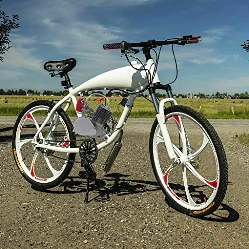 100cc Bicycle Engine kit, 2 Stroke Motorized Bike Kit Petrol Gas Engine Kit, Turn Your Pedal Bike Into an Electric Bike (Silver)