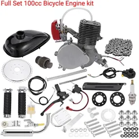 100cc Bicycle Engine kit, 2 Stroke Motorized Bike Kit Petrol Gas Engine Kit, Turn Your Pedal Bike Into an Electric Bike (Silver)