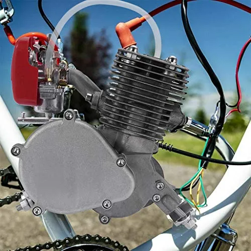 100cc Bicycle Engine kit, 2 Stroke Motorized Bike Kit Petrol Gas Engine Kit, Turn Your Pedal Bike Into an Electric Bike (Silver)