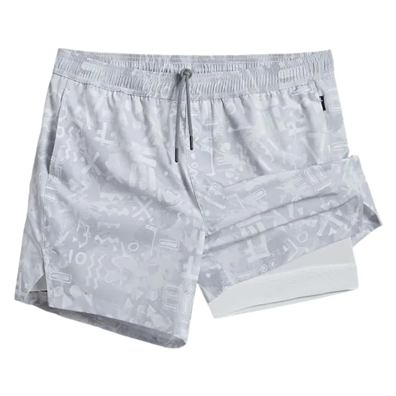 2 In 1 Quick Dry Athletic Shorts With Vibrant Design Layer
