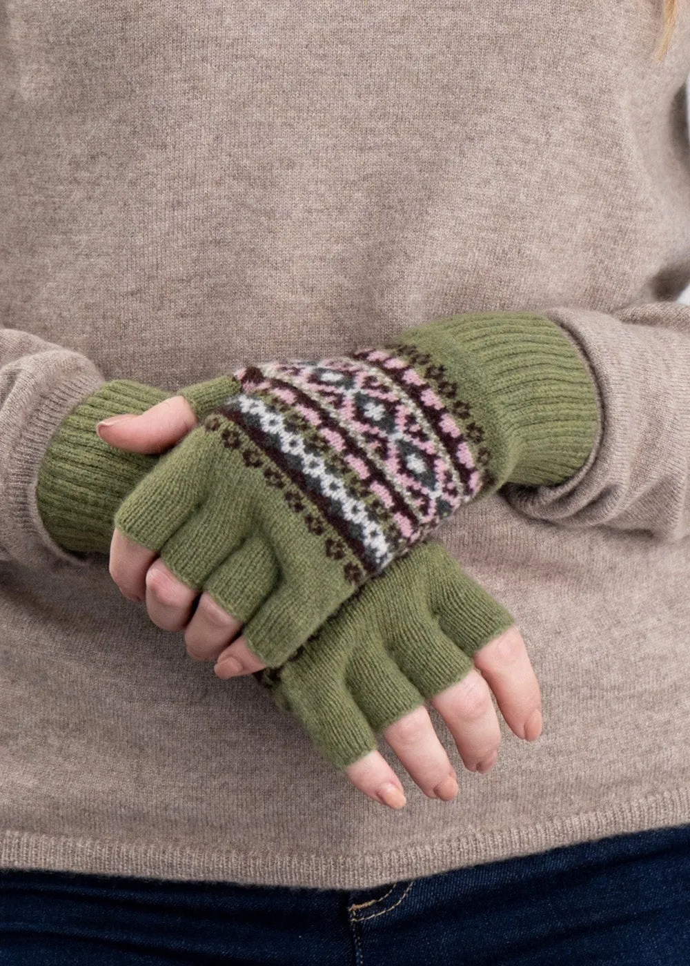 Alba Lambswool Fingerless Gloves