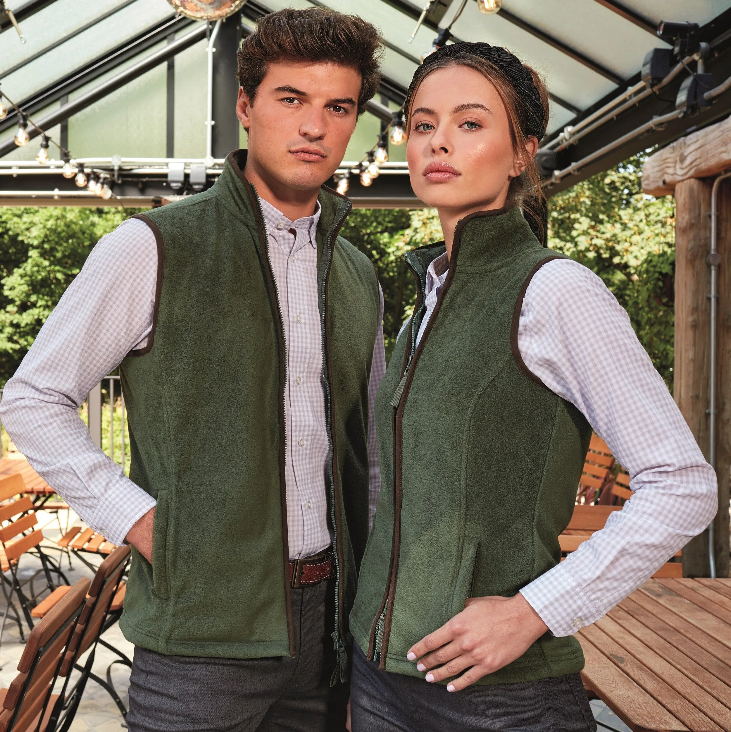 Artisan Fleece Gilet | NAVY/BROWN