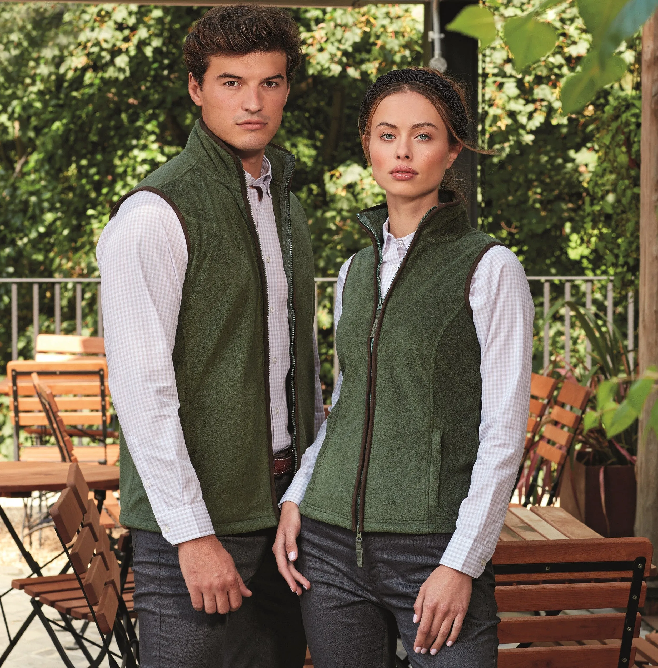 Artisan Fleece Gilet | NAVY/BROWN