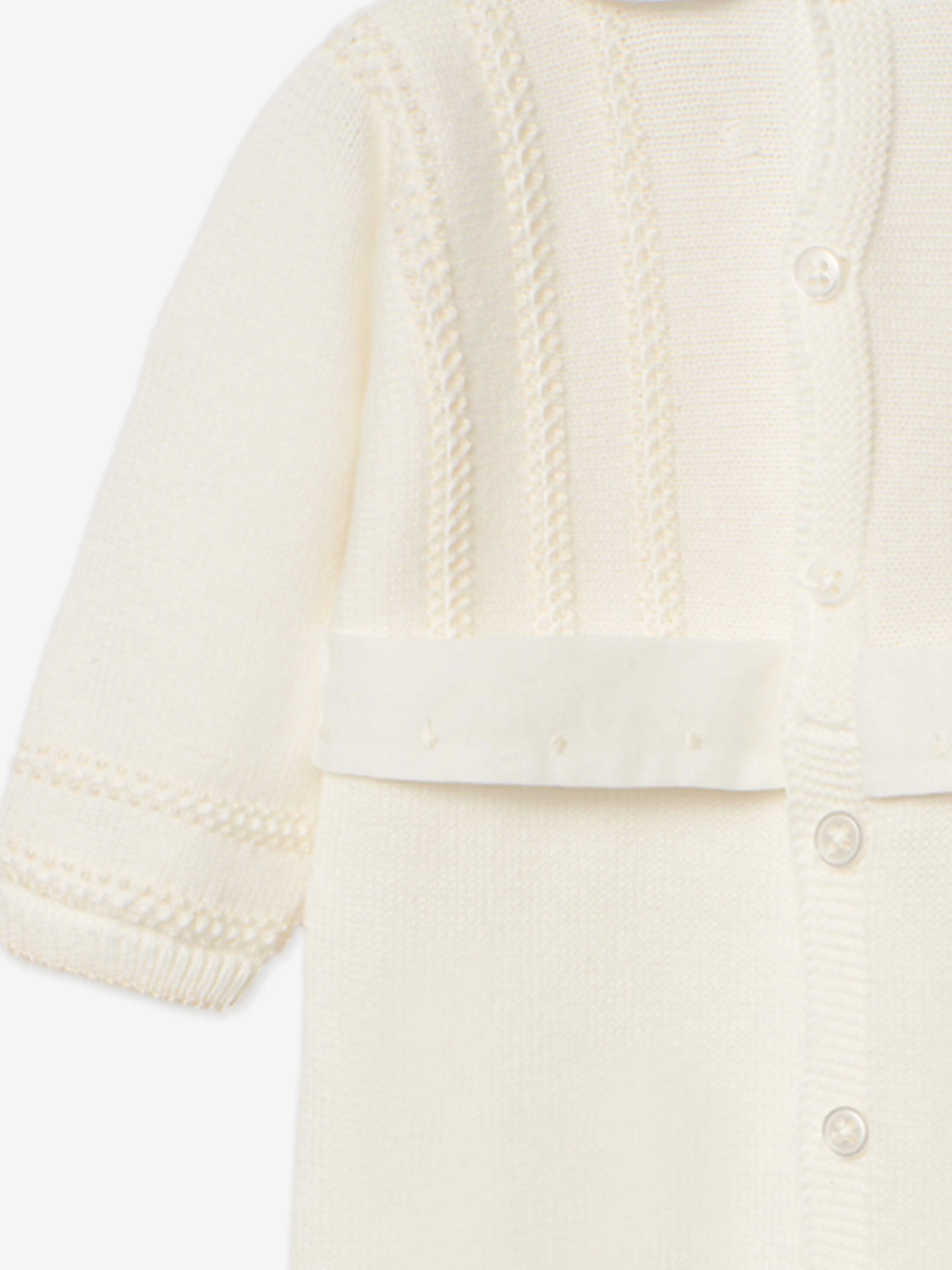 Baby Knitted Babygrow in Ivory