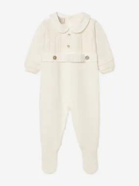 Baby Knitted Babygrow in Ivory