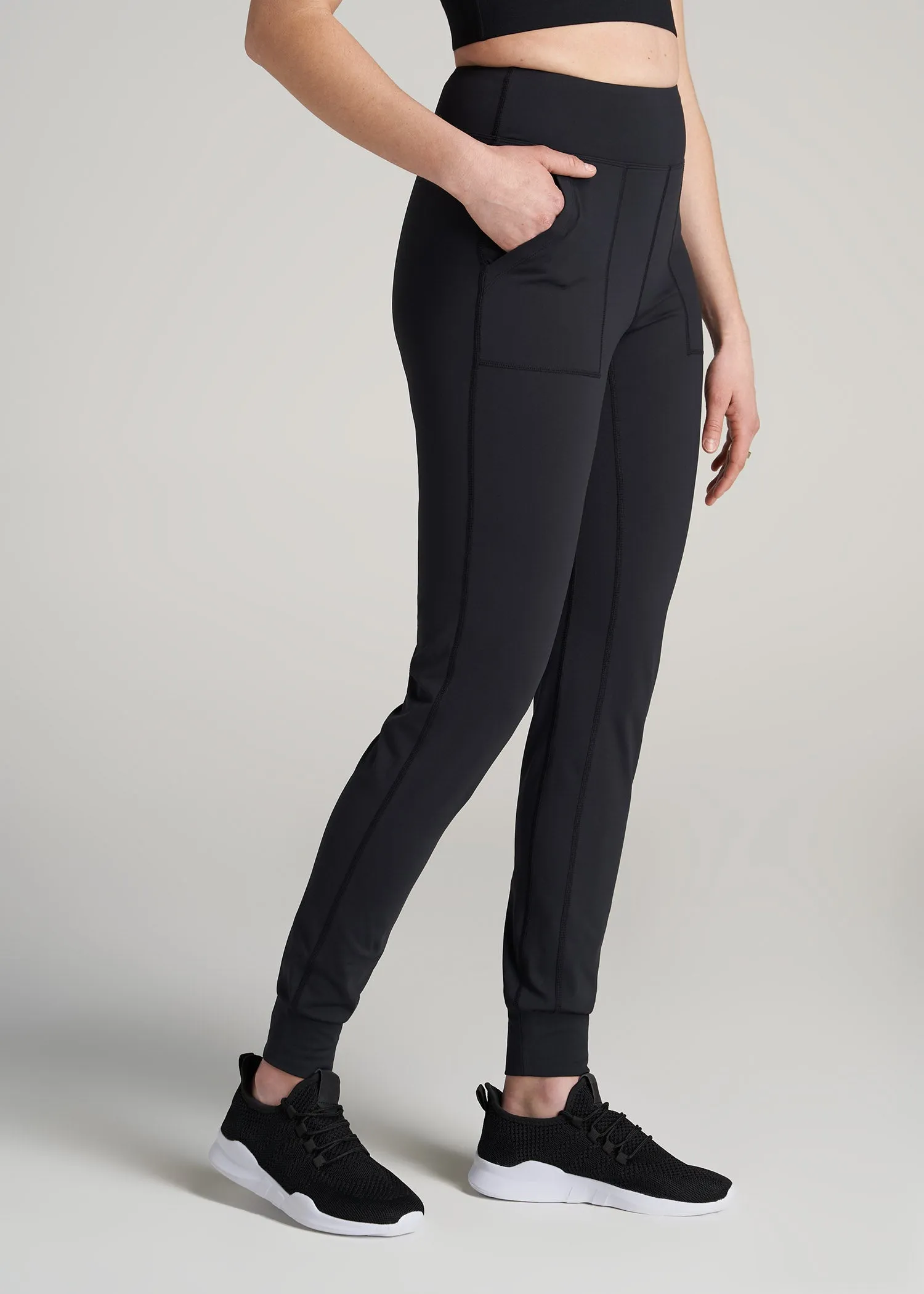 Balance Pocket Joggers for Tall Women in Black