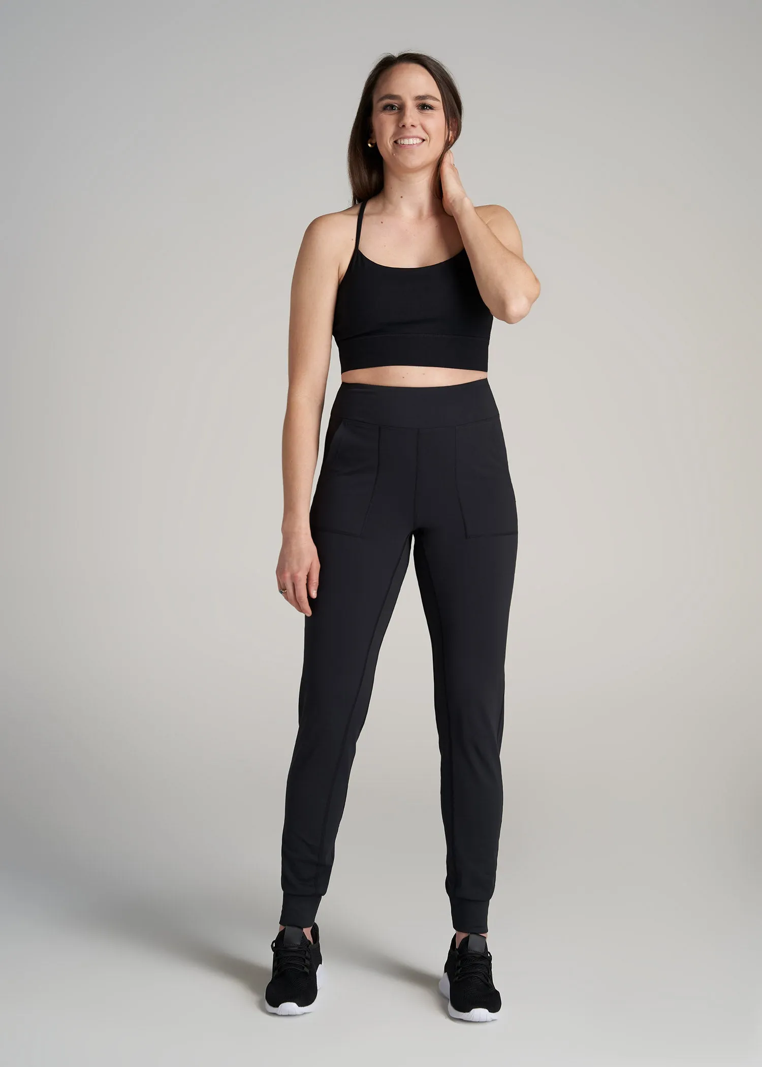 Balance Pocket Joggers for Tall Women in Black
