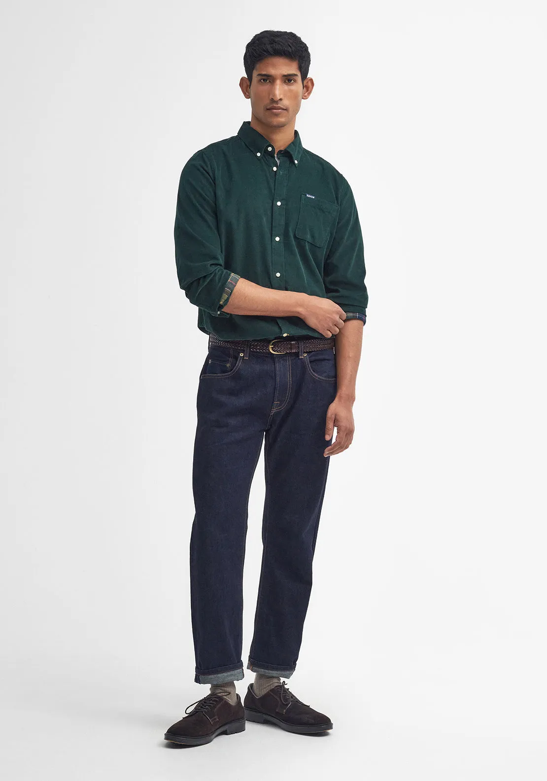 Barbour Ramsey Cord Tailored Shirt, Seaweed