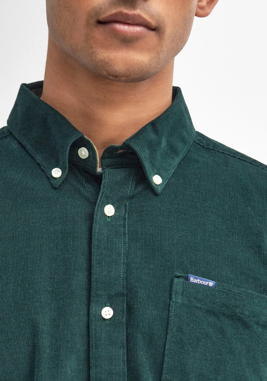 Barbour Ramsey Cord Tailored Shirt, Seaweed