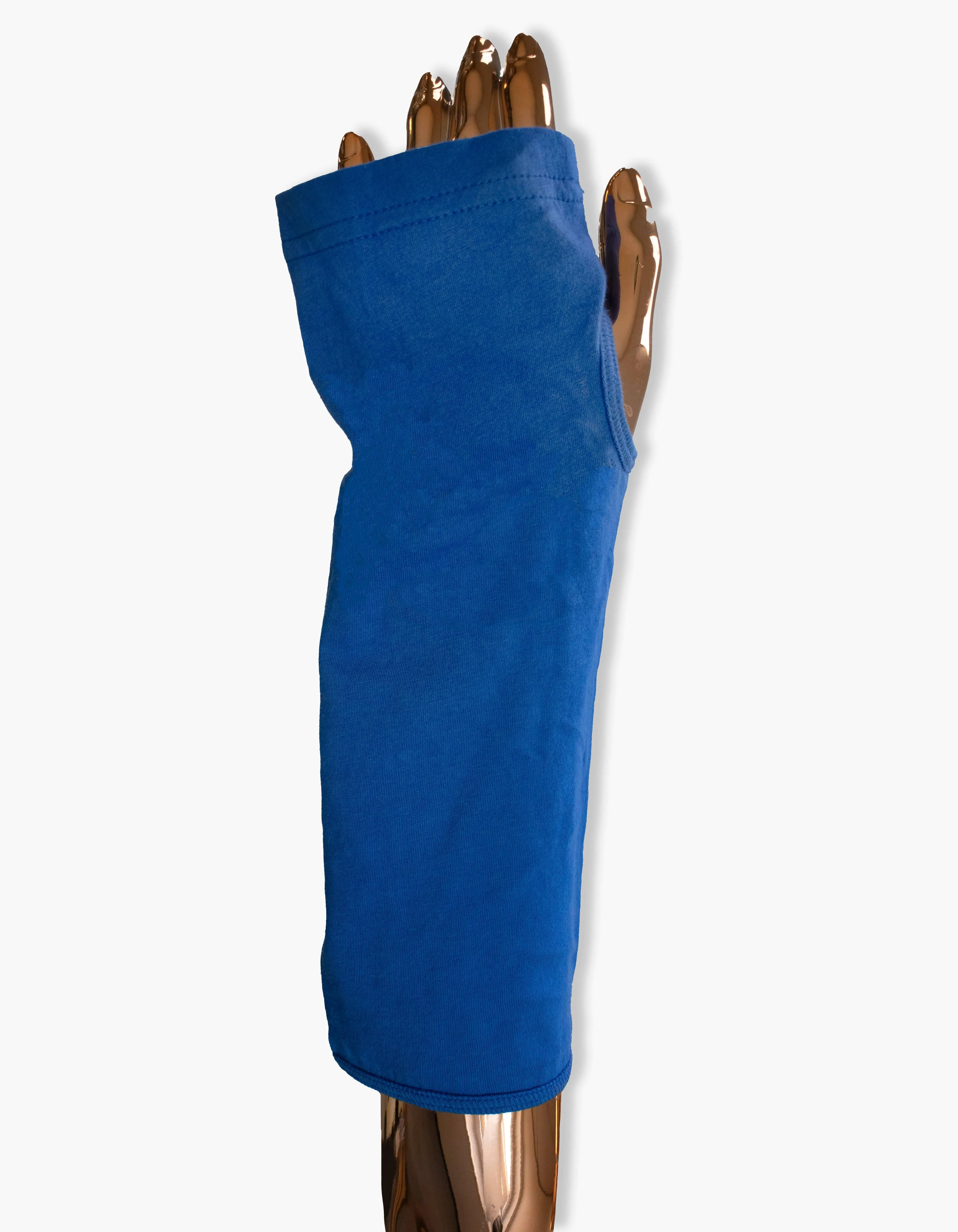 Blue Fingerless Cotton Gloves