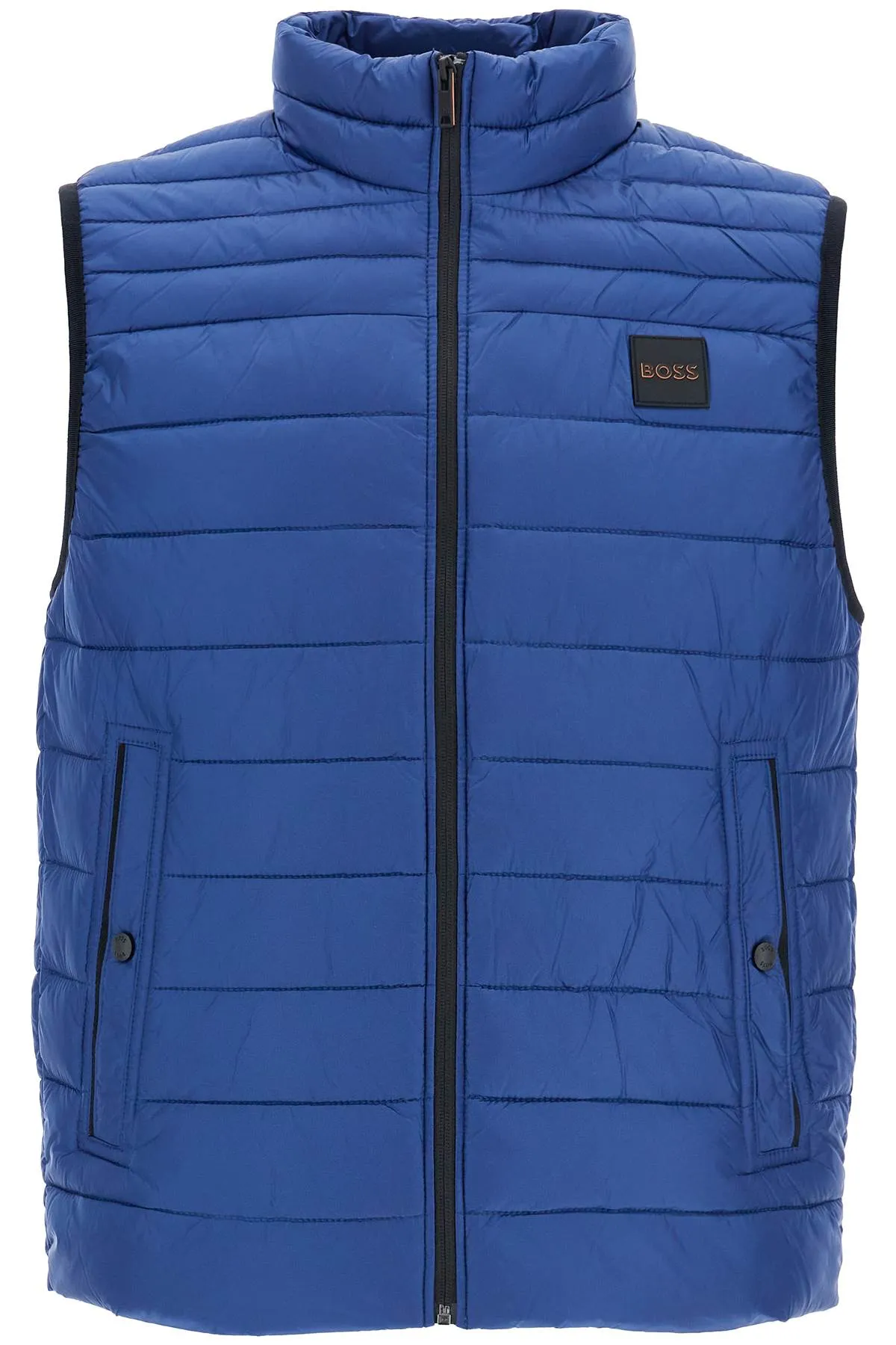 blue striped padded gilet with high collar 50505255 OPEN BLUE