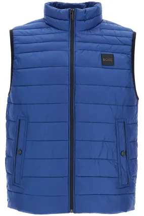 blue striped padded gilet with high collar 50505255 OPEN BLUE