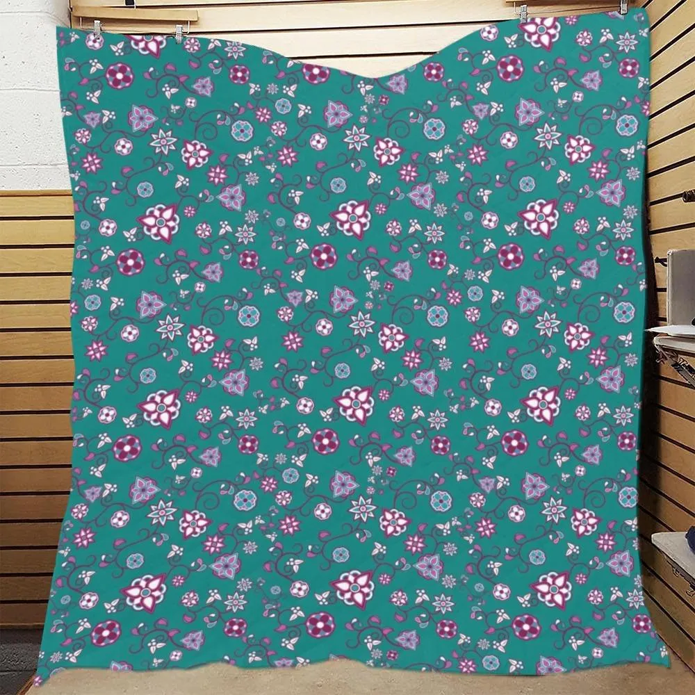 Burgundy Bloom Quilted Comforter 70"x80"