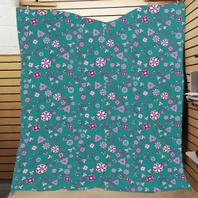 Burgundy Bloom Quilted Comforter 70"x80"