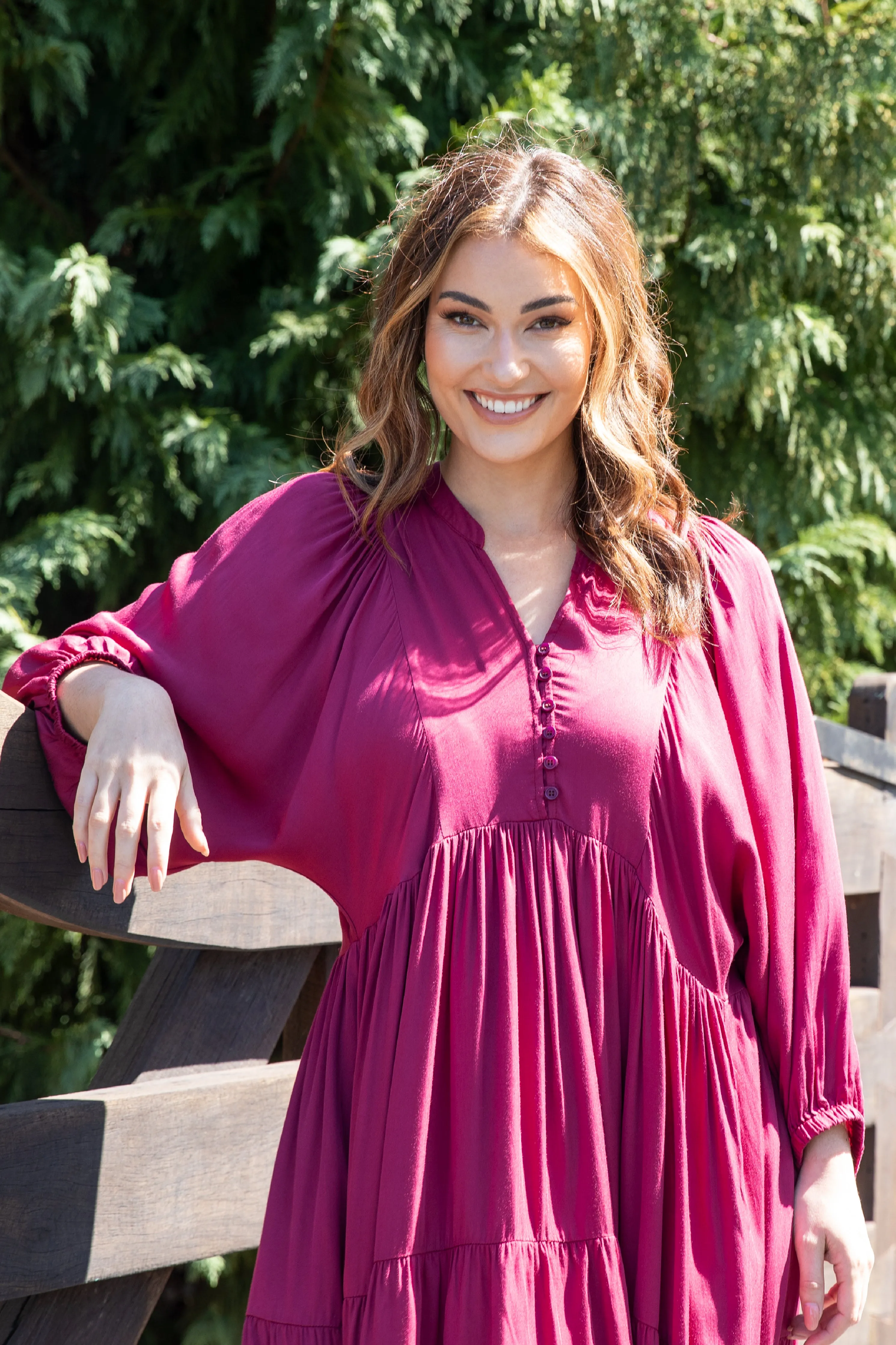 Charlie Dress | Merlot | FINAL SALE