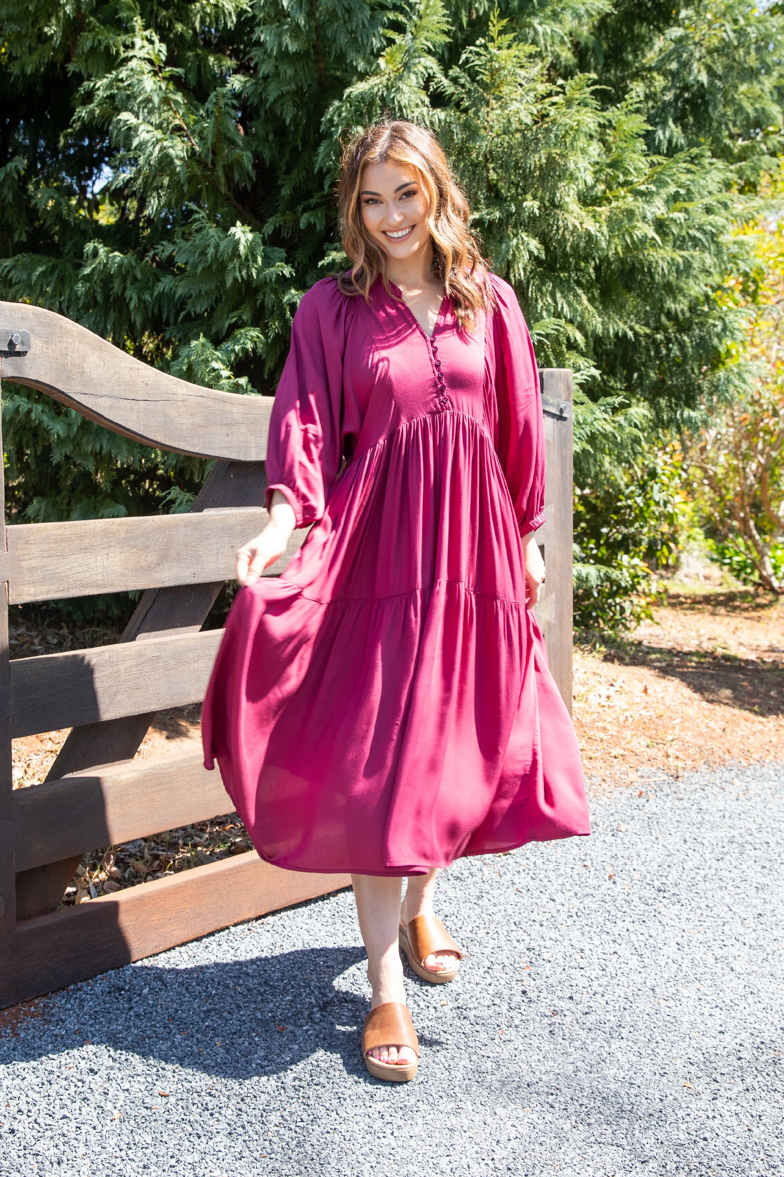 Charlie Dress | Merlot | FINAL SALE