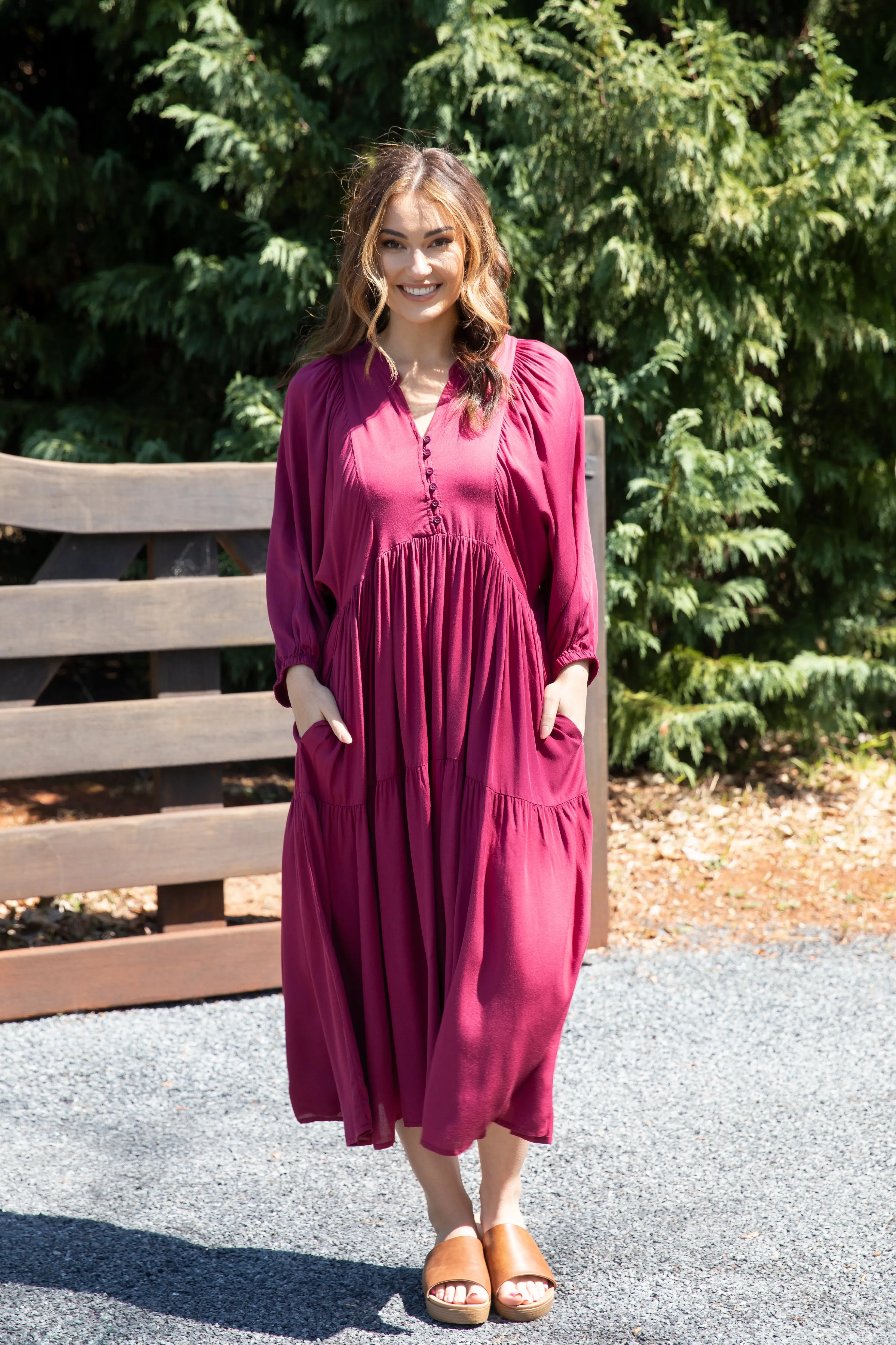 Charlie Dress | Merlot | FINAL SALE