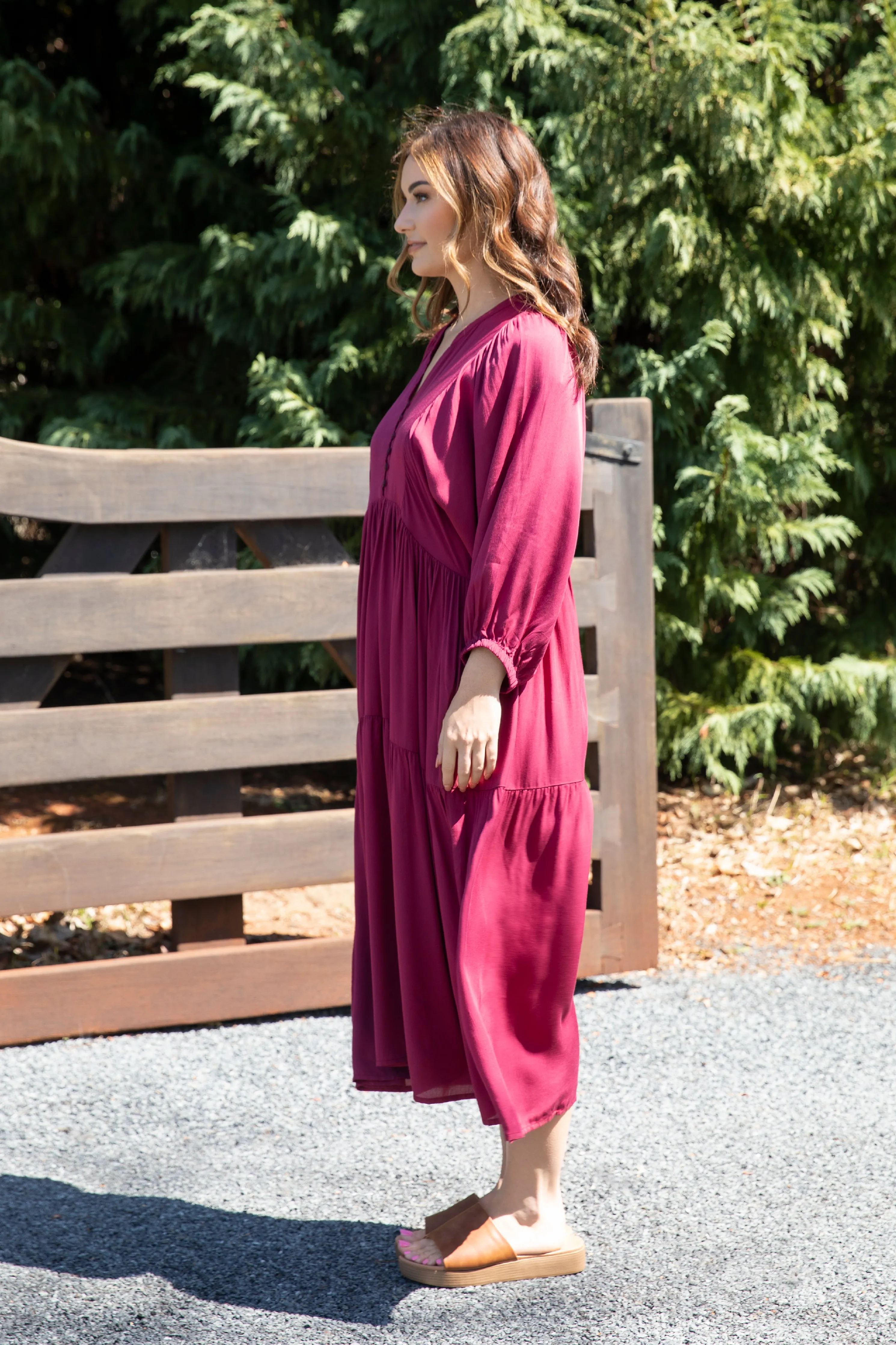 Charlie Dress | Merlot | FINAL SALE
