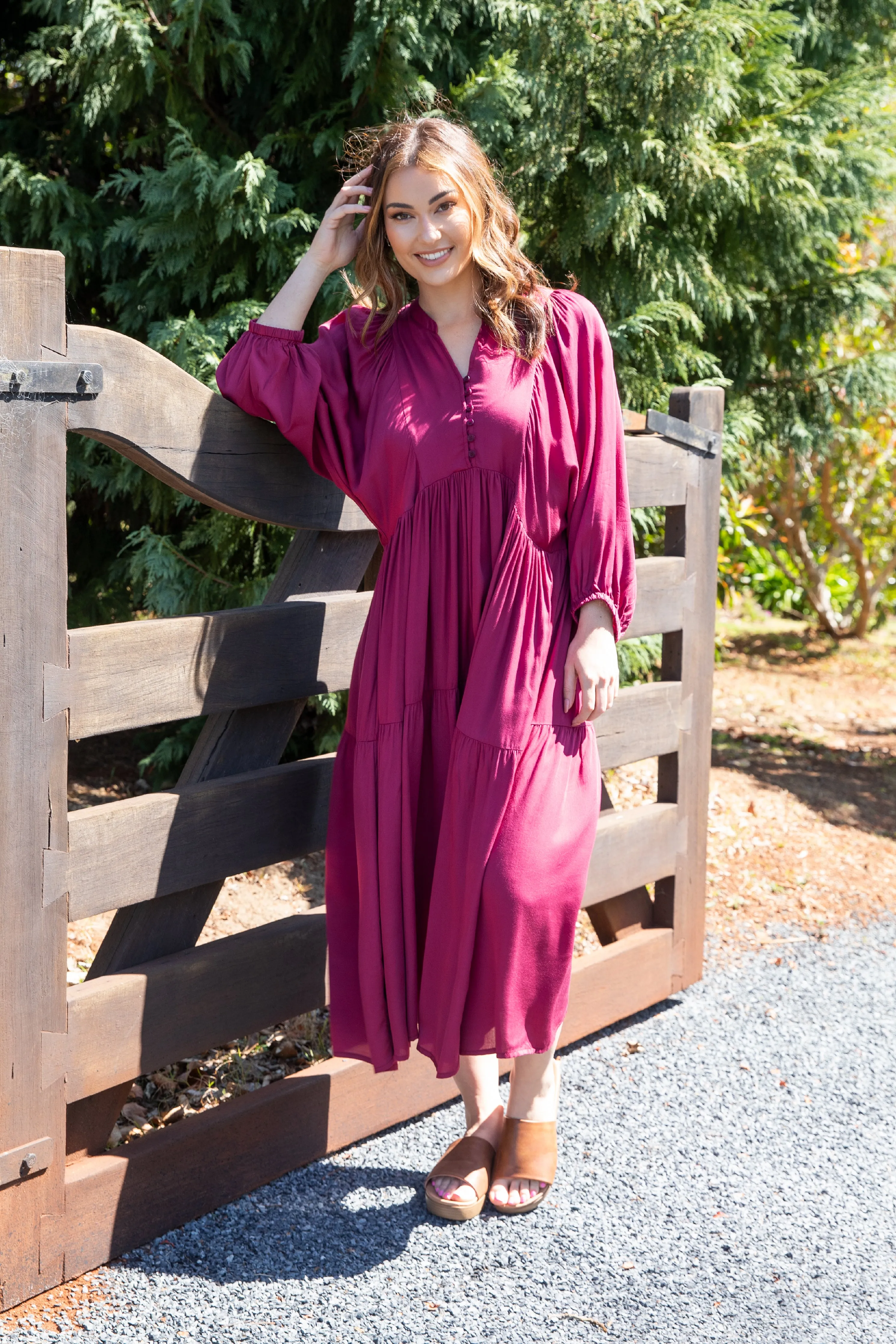 Charlie Dress | Merlot | FINAL SALE