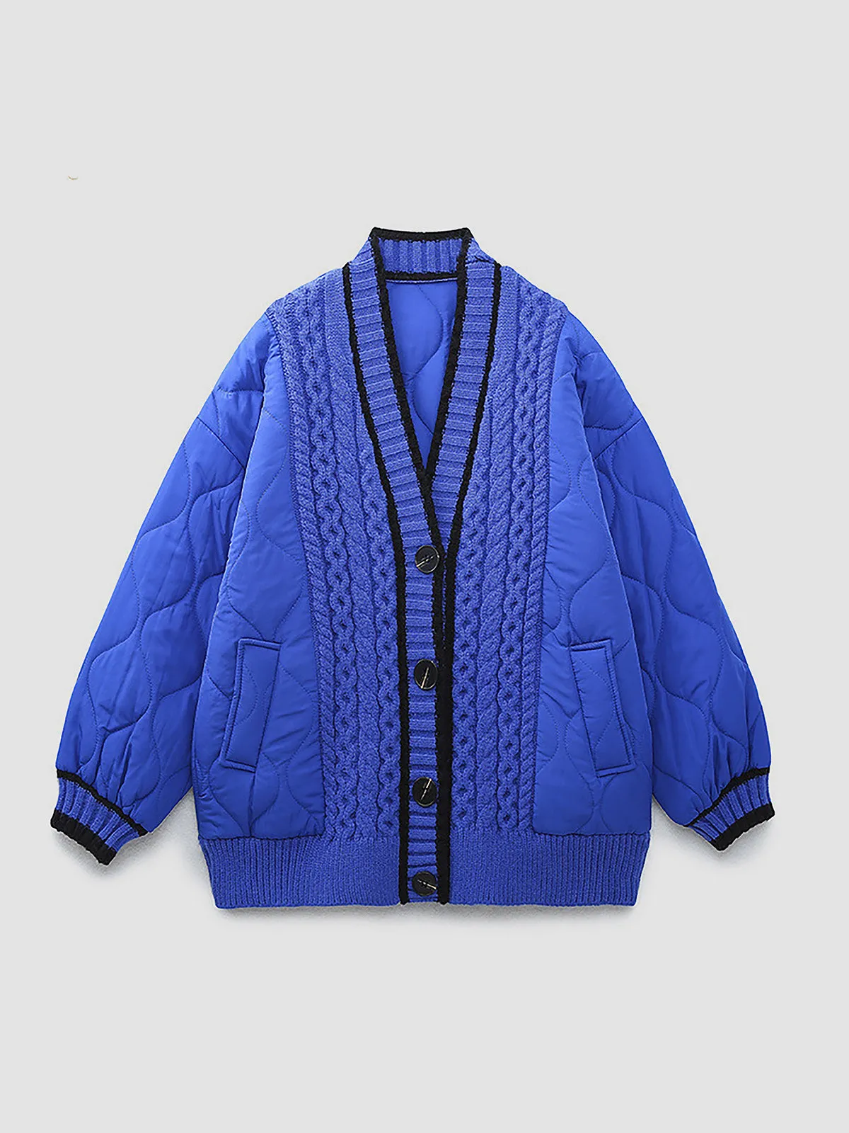 Chicmy-Winter Outfits Christmas Thanksgiving Gift New Year's Eve Outfits Streetwear Fashion Braided Quilted Winter Cardigan Coat