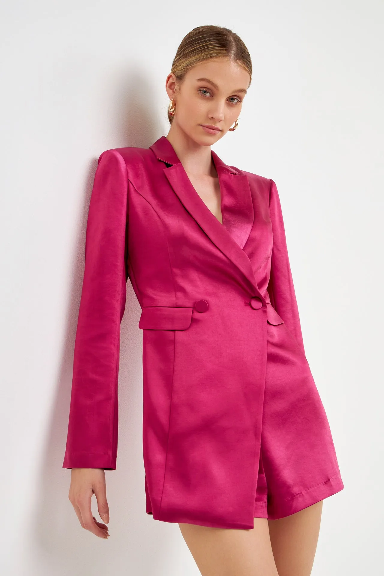 Endless Rose - Satin Blazer Romper