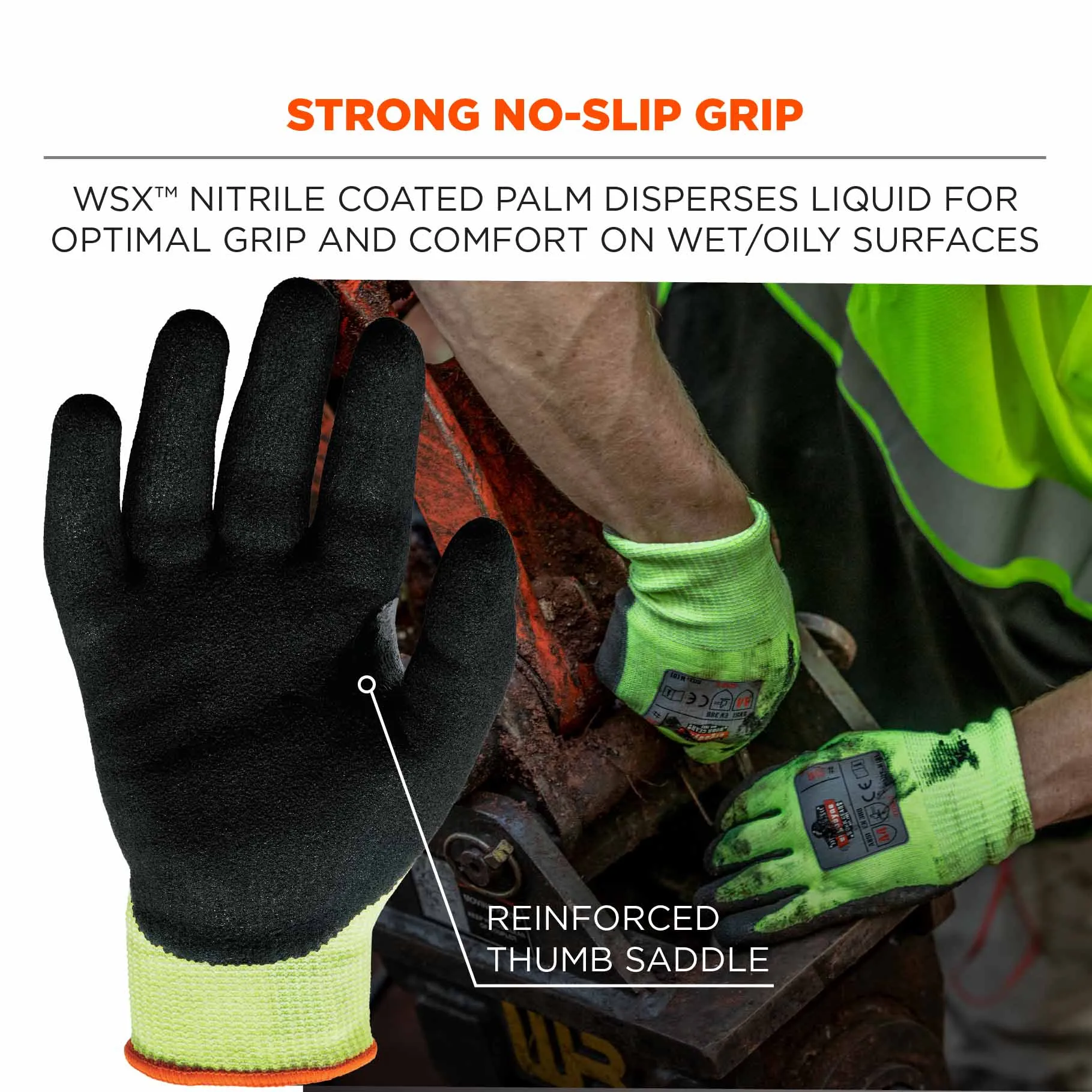 Ergodyne 17812 7041 S Lime ANSI A4 Nitrile-Coated CR Gloves