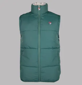 Fila Vintage Mackay Padded Puffer Gilet Dark Forest/Gardenia