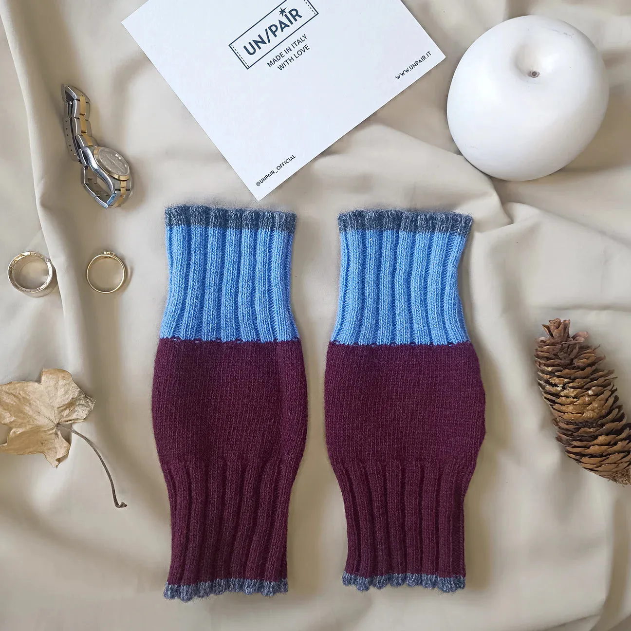 Fingerless Gloves in Bordeaux