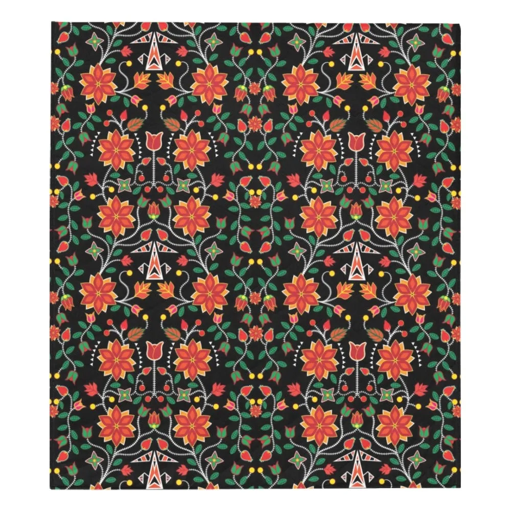 Floral Beadwork Six Bands Quilted Comforter 70"x80"