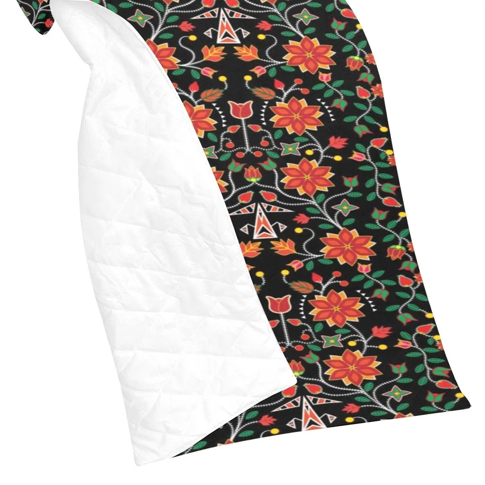 Floral Beadwork Six Bands Quilted Comforter 70"x80"