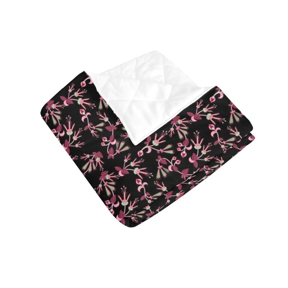 Floral Green Black Quilted Comforter 70"x80"