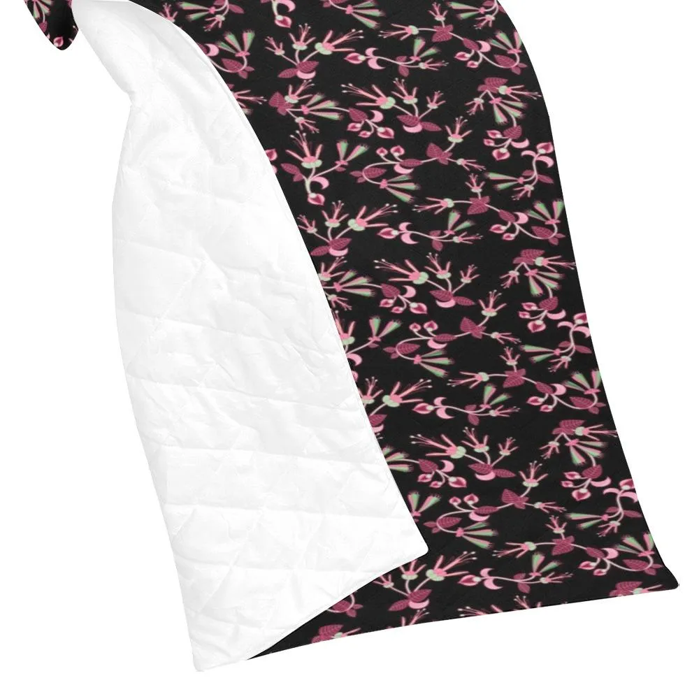 Floral Green Black Quilted Comforter 70"x80"