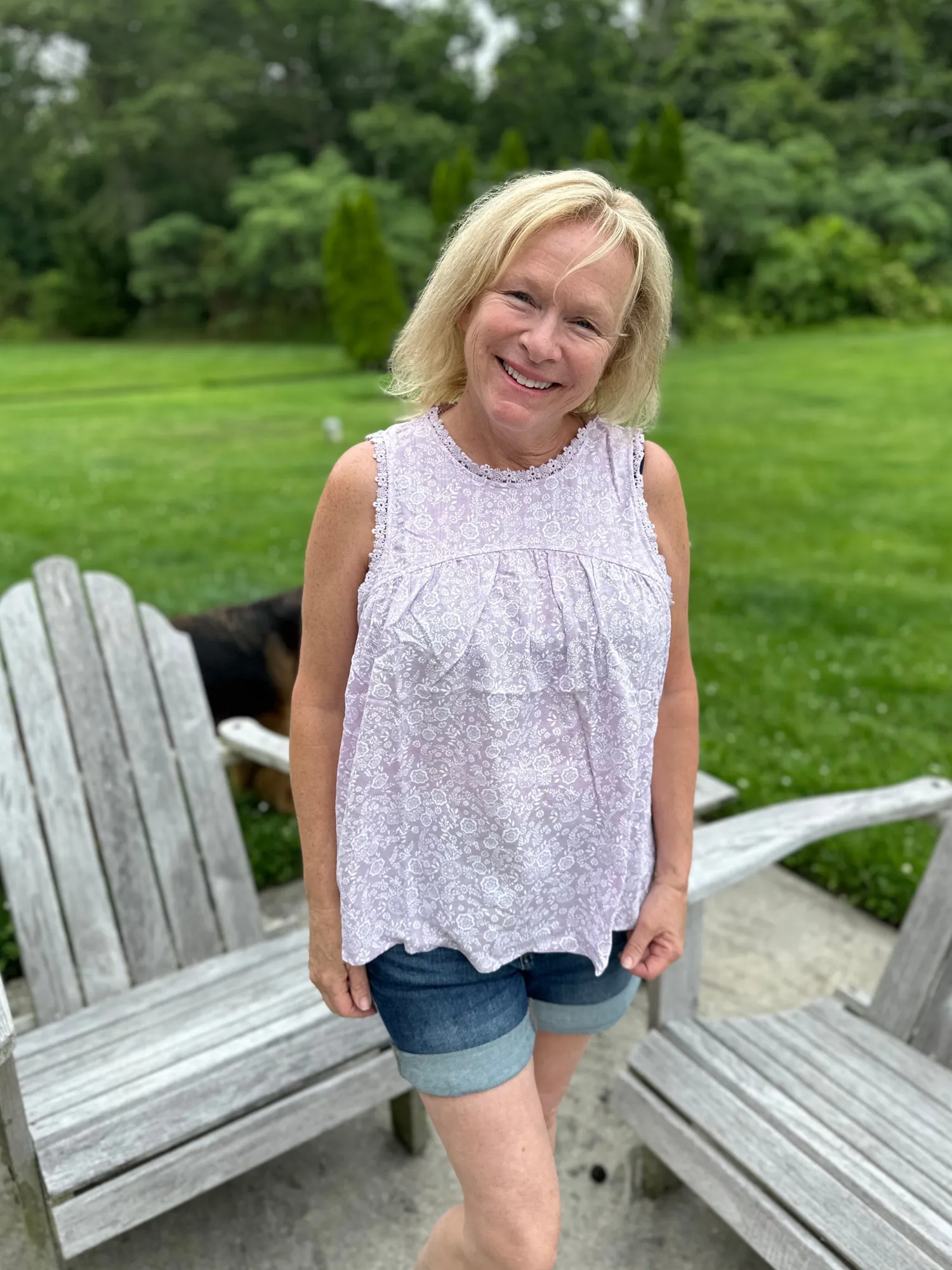 Floral Lace Tank Top in Lilac