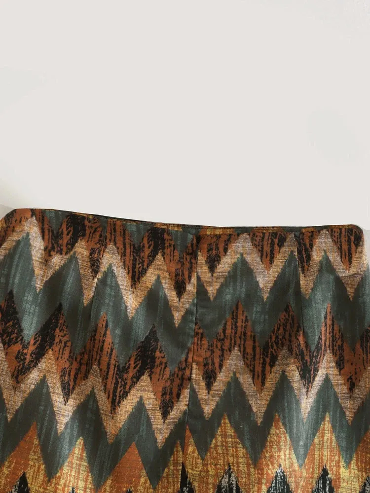 Geometric Tassel Sarong Skirt