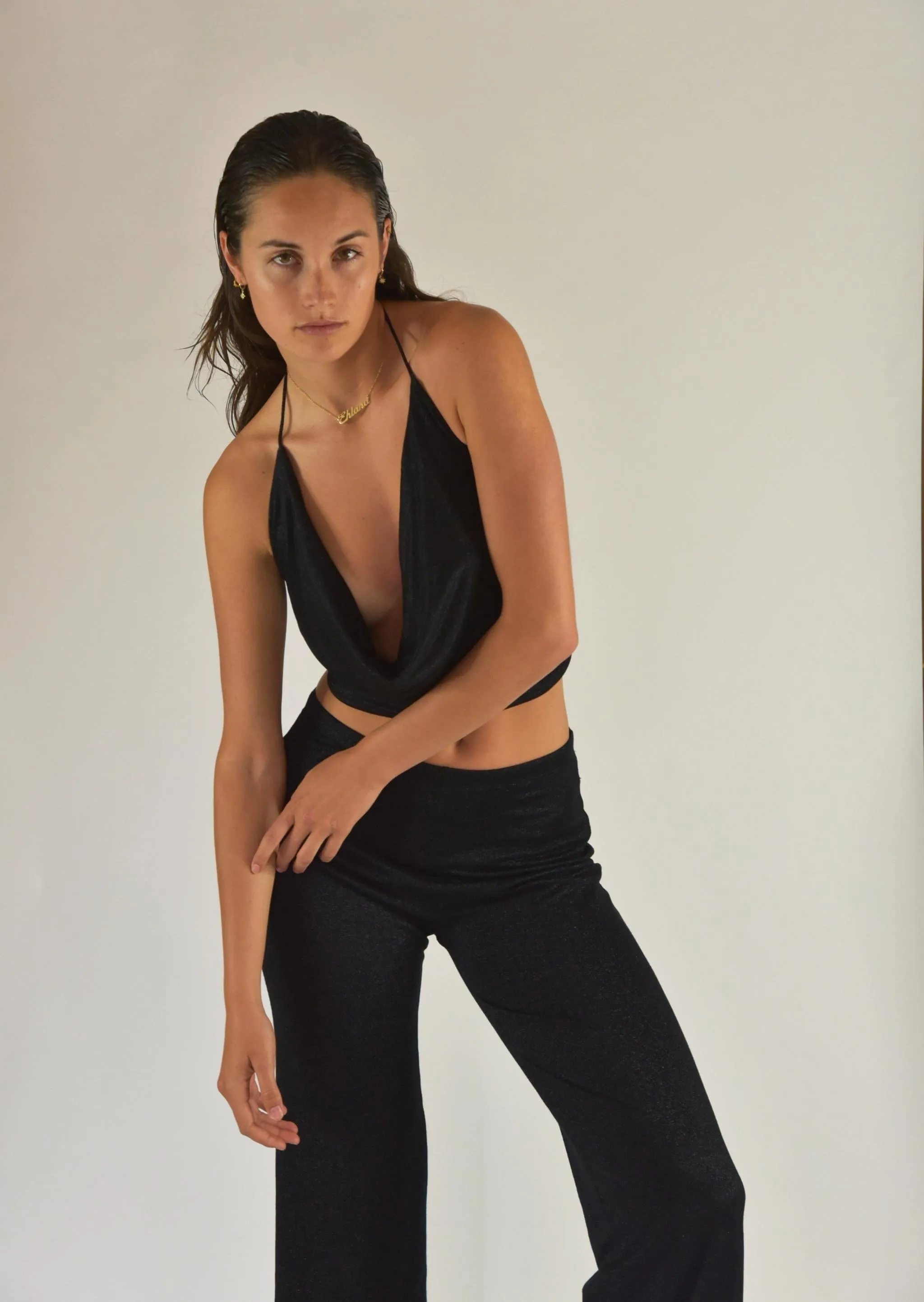 Halter Cowl Neck Top