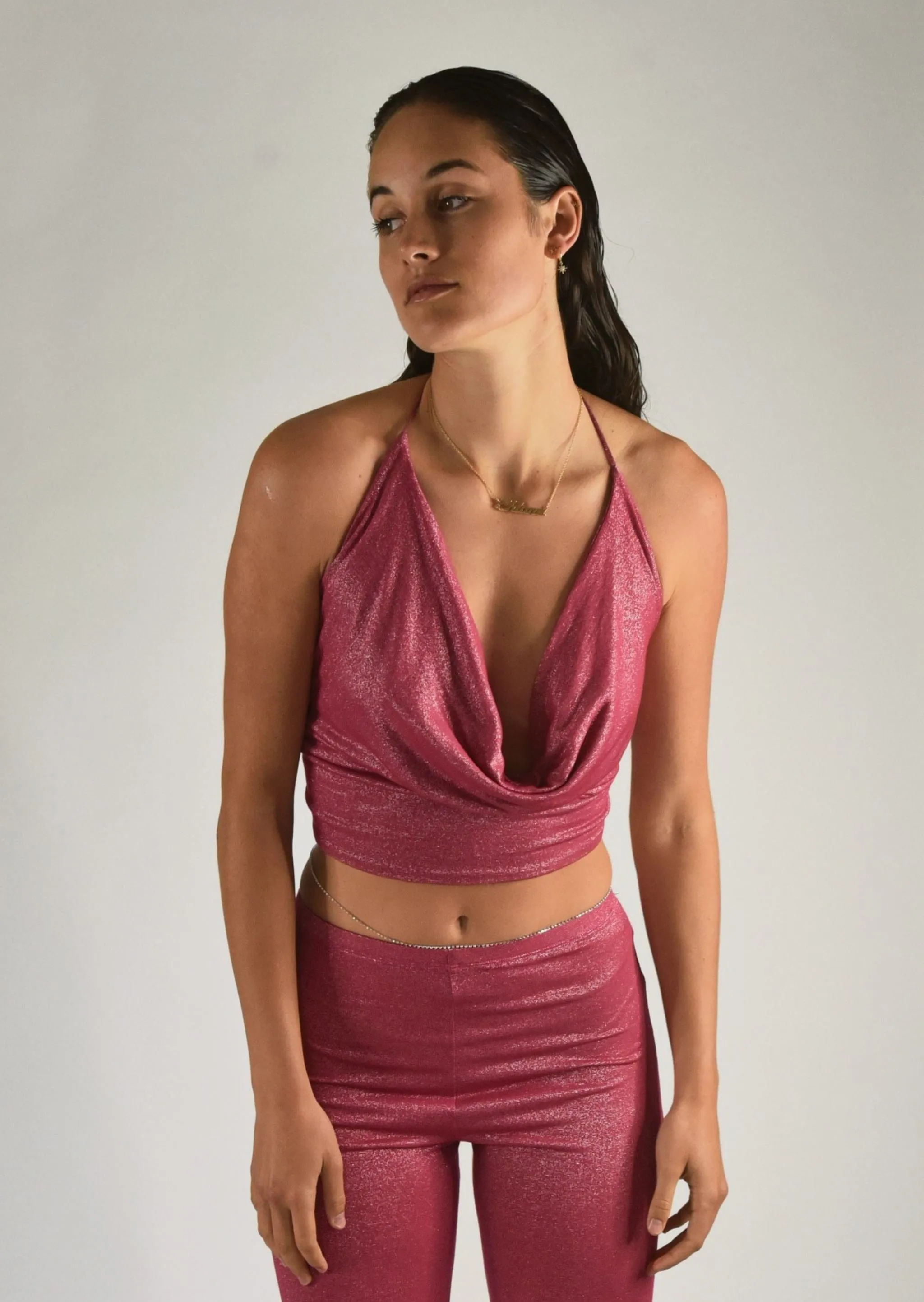 Halter Cowl Neck Top