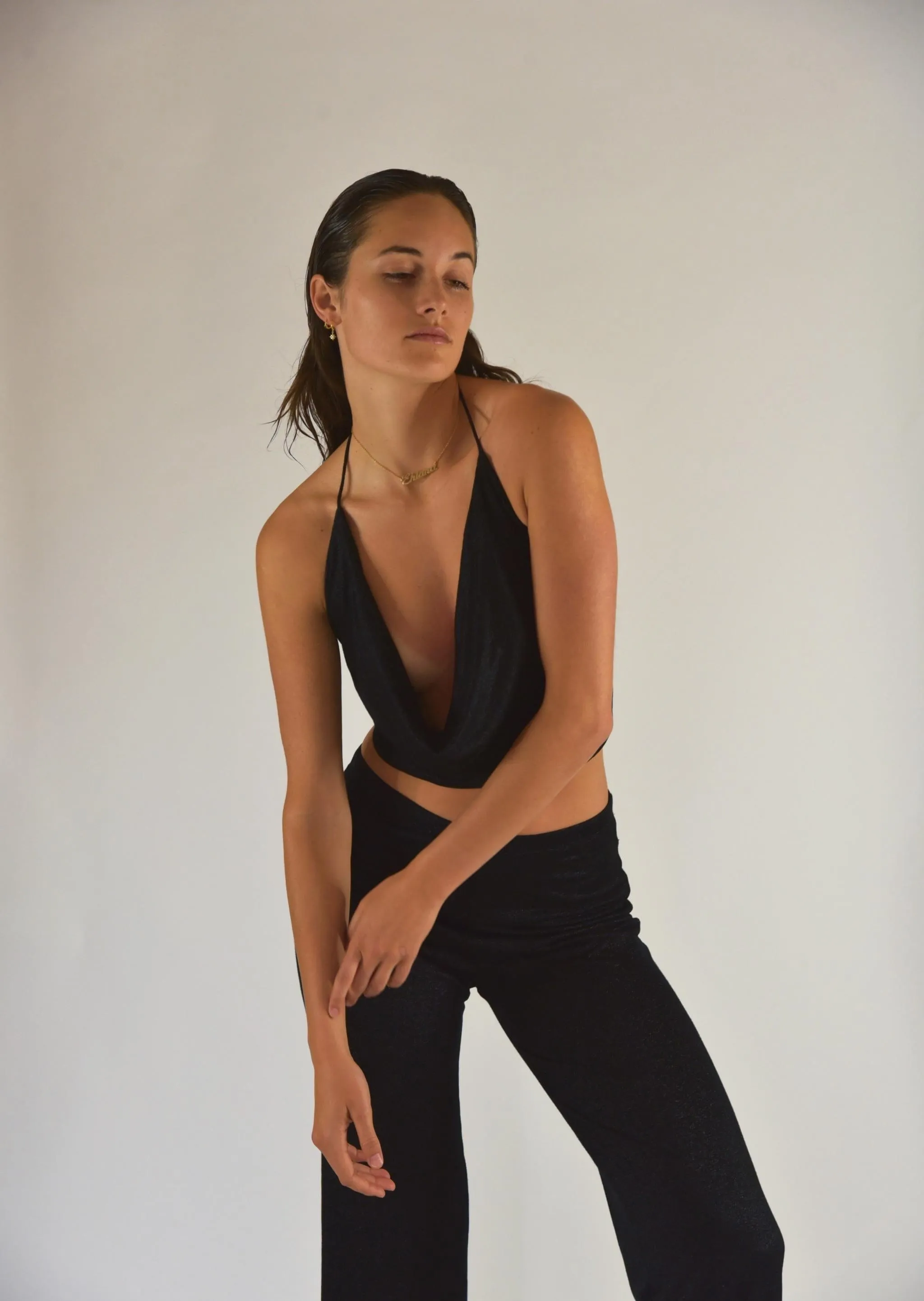 Halter Cowl Neck Top