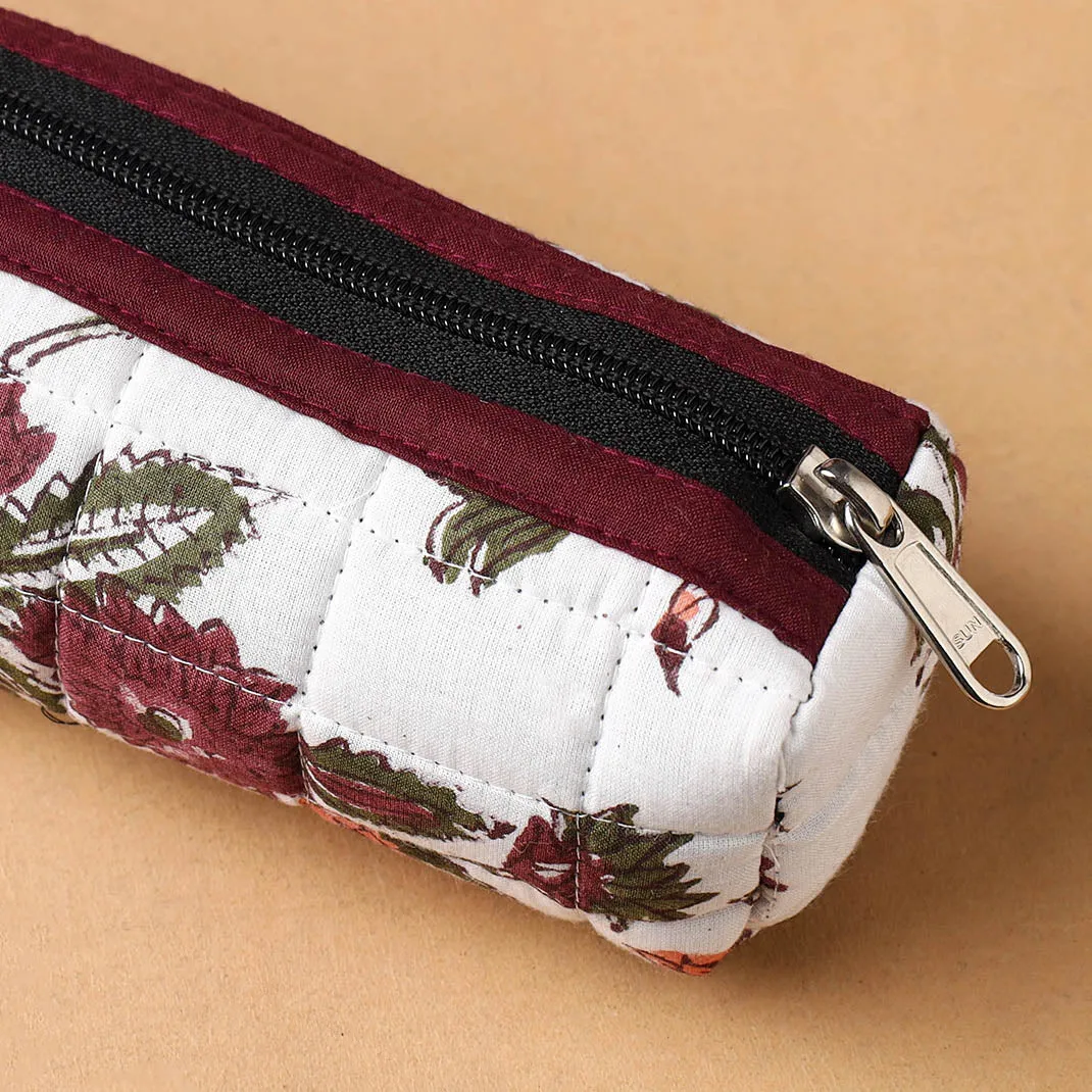 Handcrafted Quilted Cotton Multipurpose Pencil Pouch 01