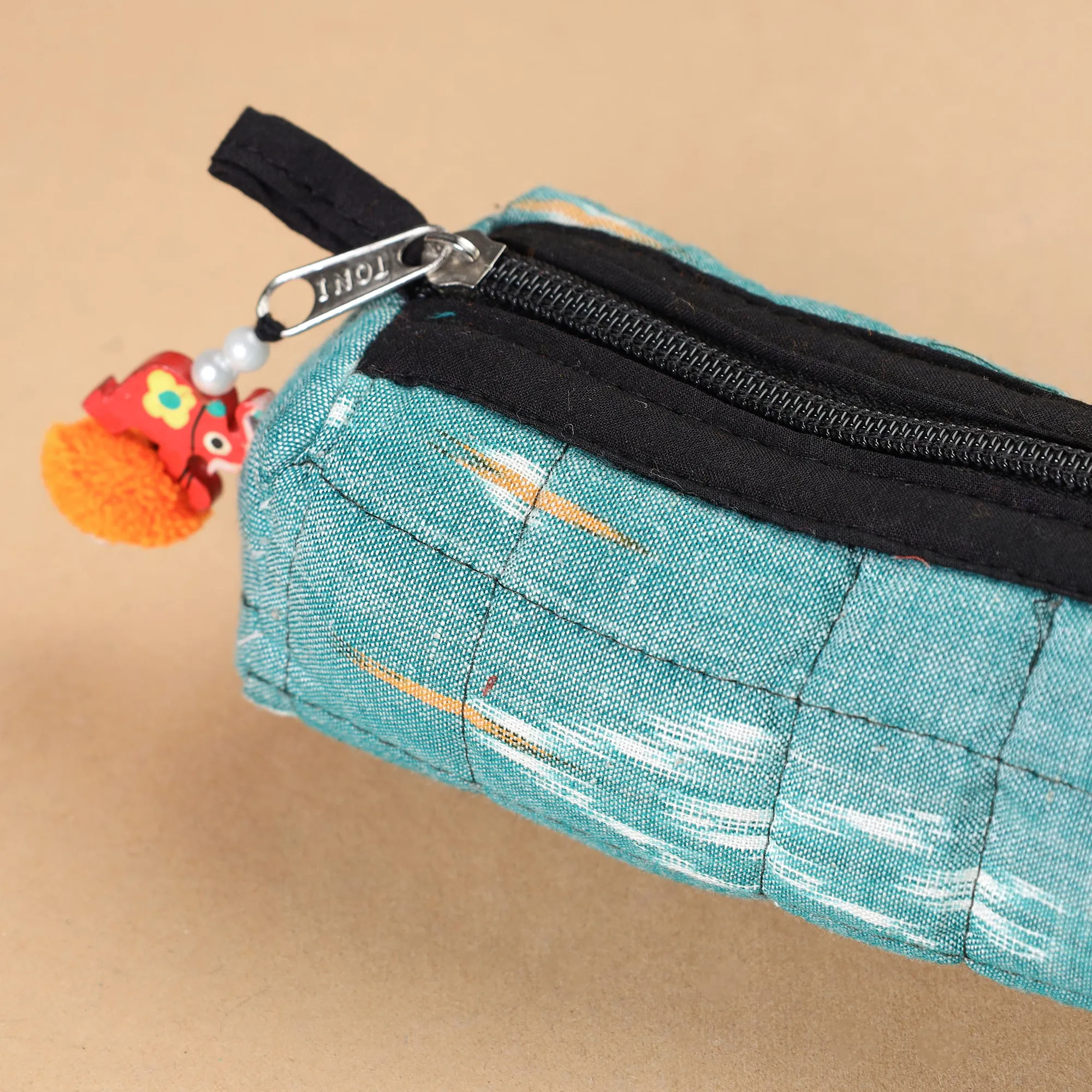 Handcrafted Quilted Pochampally Ikat Multipurpose Pencil Pouch