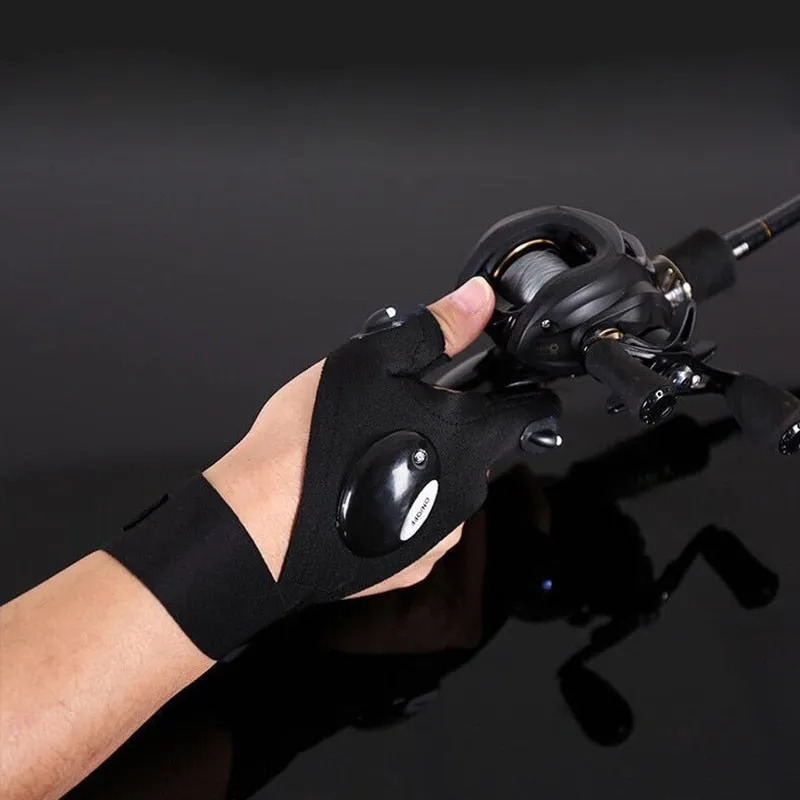 Hiking Fingerless Gloves with LED Light