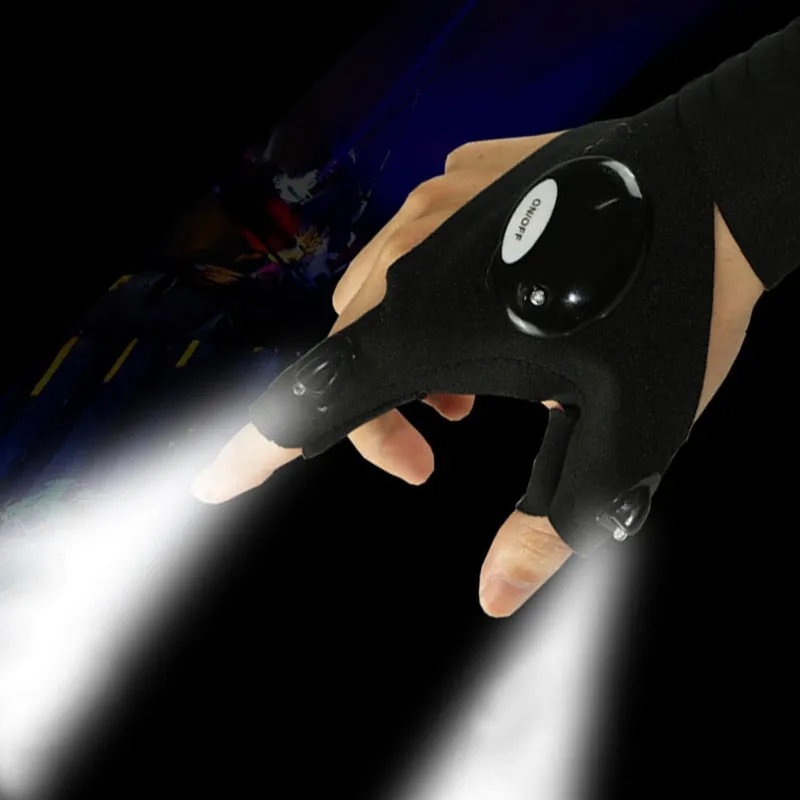 Hiking Fingerless Gloves with LED Light