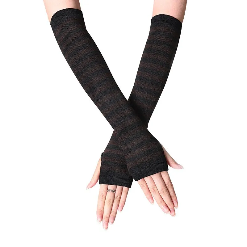 Korean Spring Autumn Cute Knitted Gloves Fingerless Sleeve Half Finger Wrist Cover Fashion Versatile Wrist Cover Winter Gloves