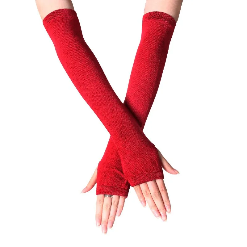 Korean Spring Autumn Cute Knitted Gloves Fingerless Sleeve Half Finger Wrist Cover Fashion Versatile Wrist Cover Winter Gloves