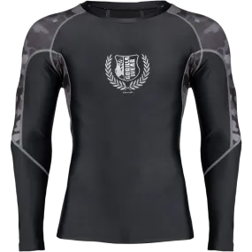 LANDER RASHGUARD LONG SLEEVES - BLACK/GRAY CAMO
