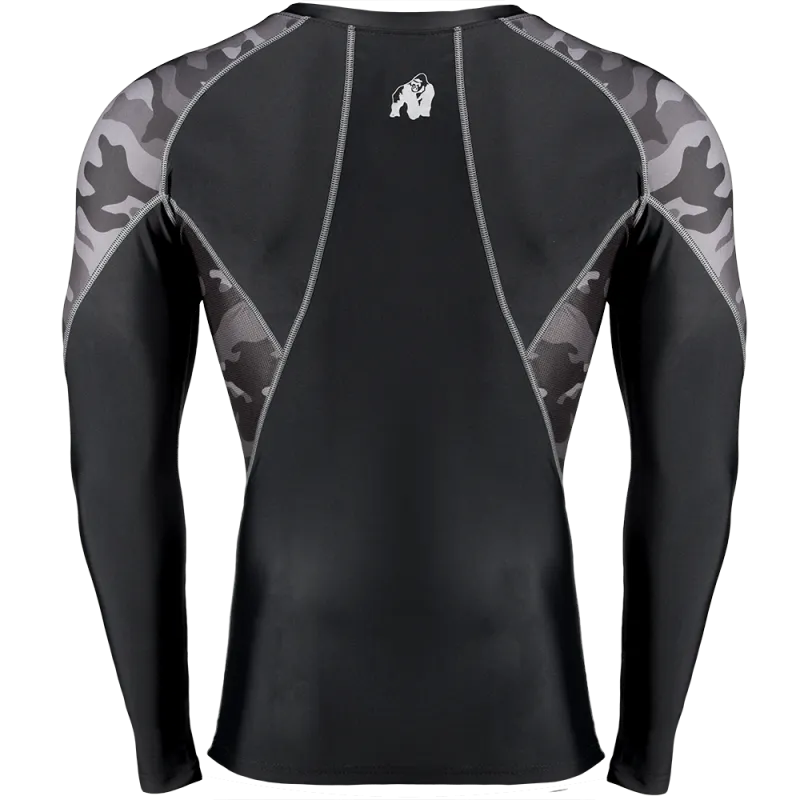 LANDER RASHGUARD LONG SLEEVES - BLACK/GRAY CAMO