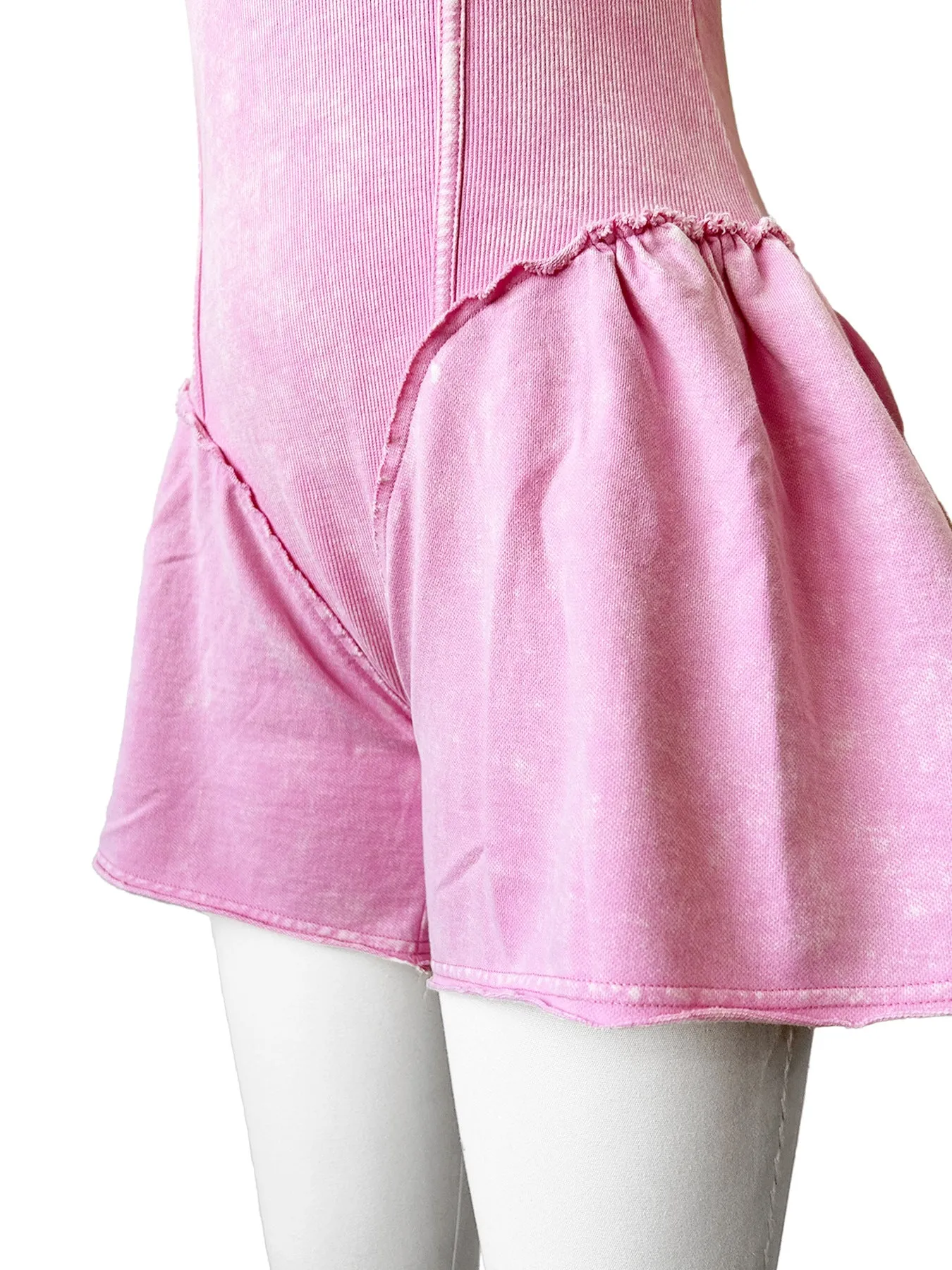 MB FASHION High Quality Corset-Style Flare Romper with Collared Neckline 4101LY