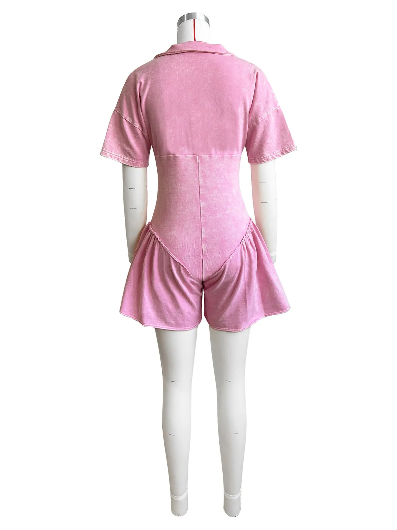 MB FASHION High Quality Corset-Style Flare Romper with Collared Neckline 4101LY