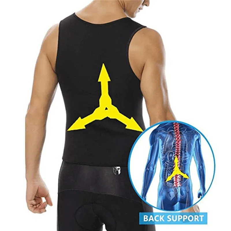 Men Seamless Slimming Compression Body Shaper Corset Sauna Suit