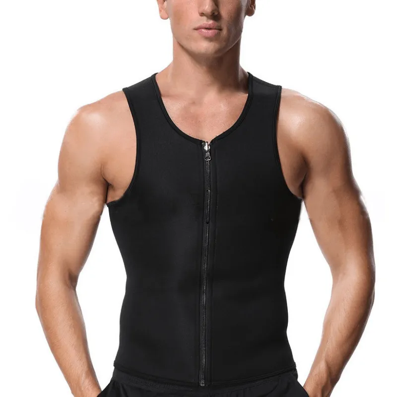 Men Seamless Slimming Compression Body Shaper Corset Sauna Suit