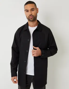 Men's Black Showerproof Longline Mac